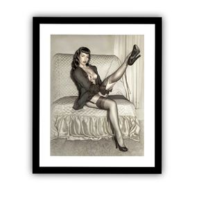 Betty Page Topless Nude Sexy Framed Photo 10x13 matted